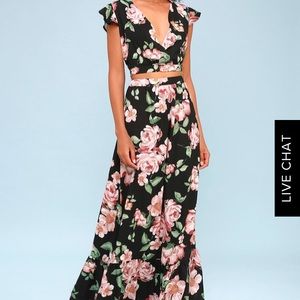 Lulu’s good fleur you 2-piece dress black floral